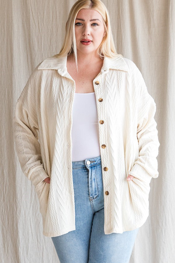 Cream Sweater Shacket
