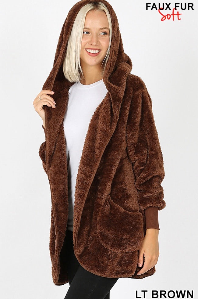 Riley Faux Fur  Cocoon Jacket